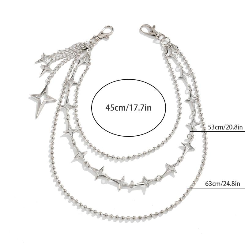 Men's Fashion Waist Chain Trendy Detachable Cross Pendant for Trousers Perfect for Street Style