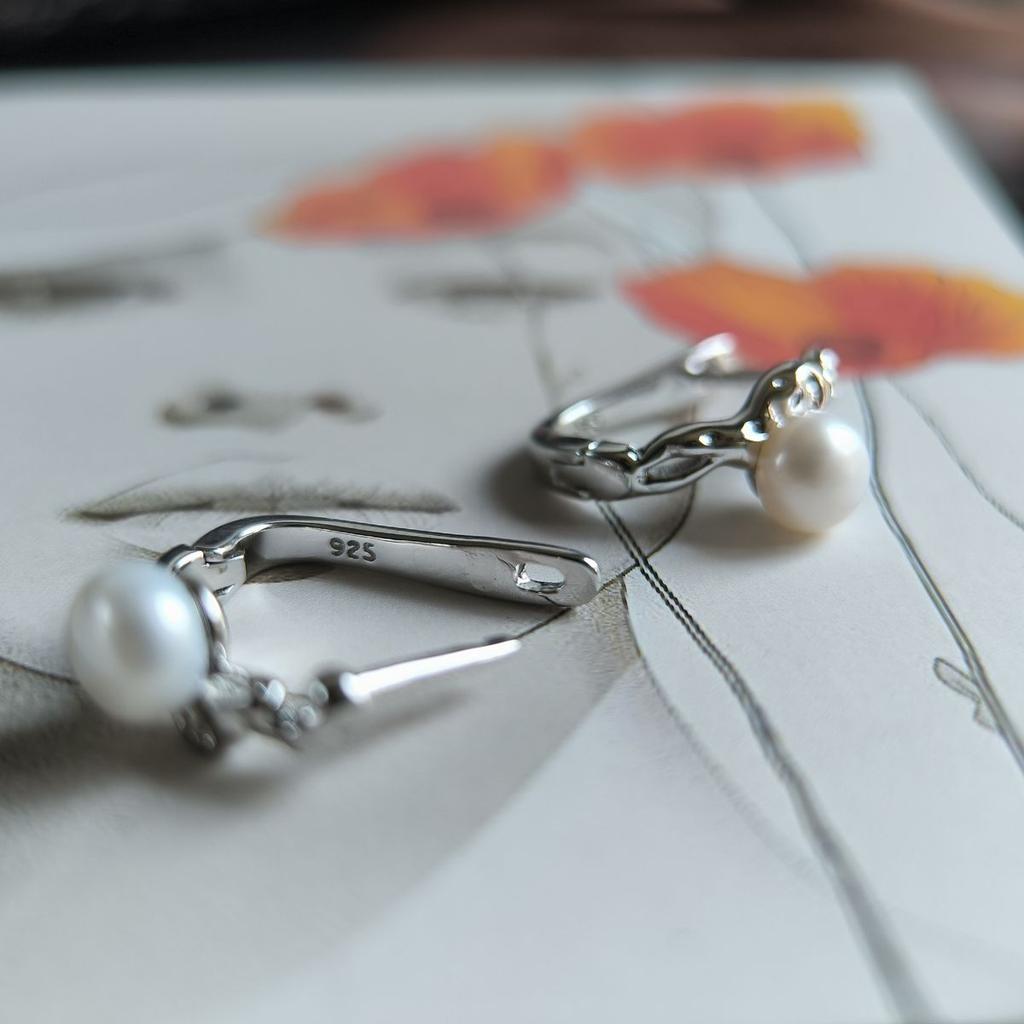 Silver Earrings with Natural Pearls (2186878)