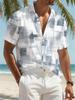 Men's Short-sleeved Shirt with Fashionable Spiral Pattern Print, Suitable for Casual Wear At Summer Parties and Celebrations