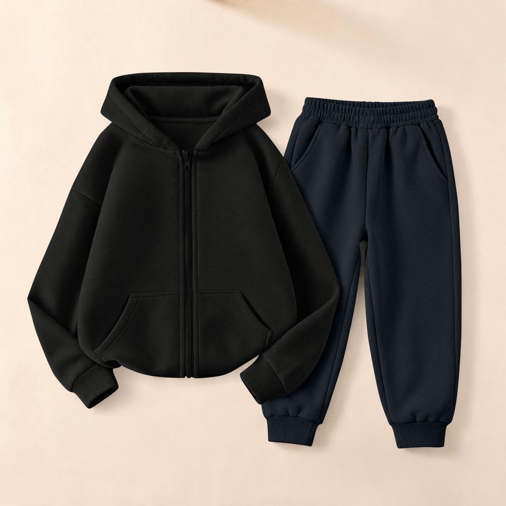 Unisex Kids Hoodie and Sweatpants Set, Casual Athletic Tracksuit for Boys Girls