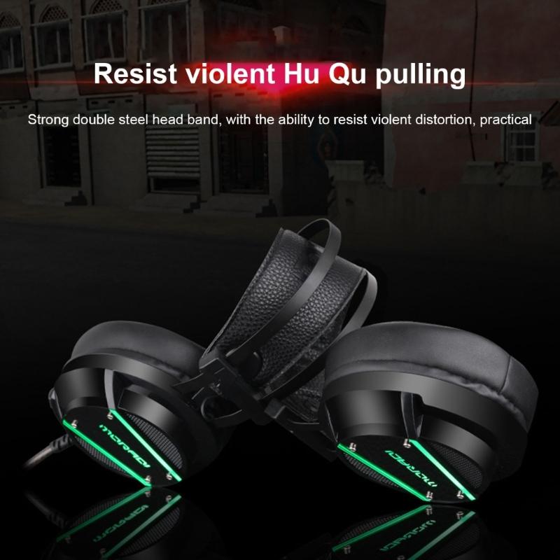Immersive Gaming Headphones With Sensitive Mic, LED Lighting,3.5mm Plugs Compatible for PC Consoles for Interactive Play