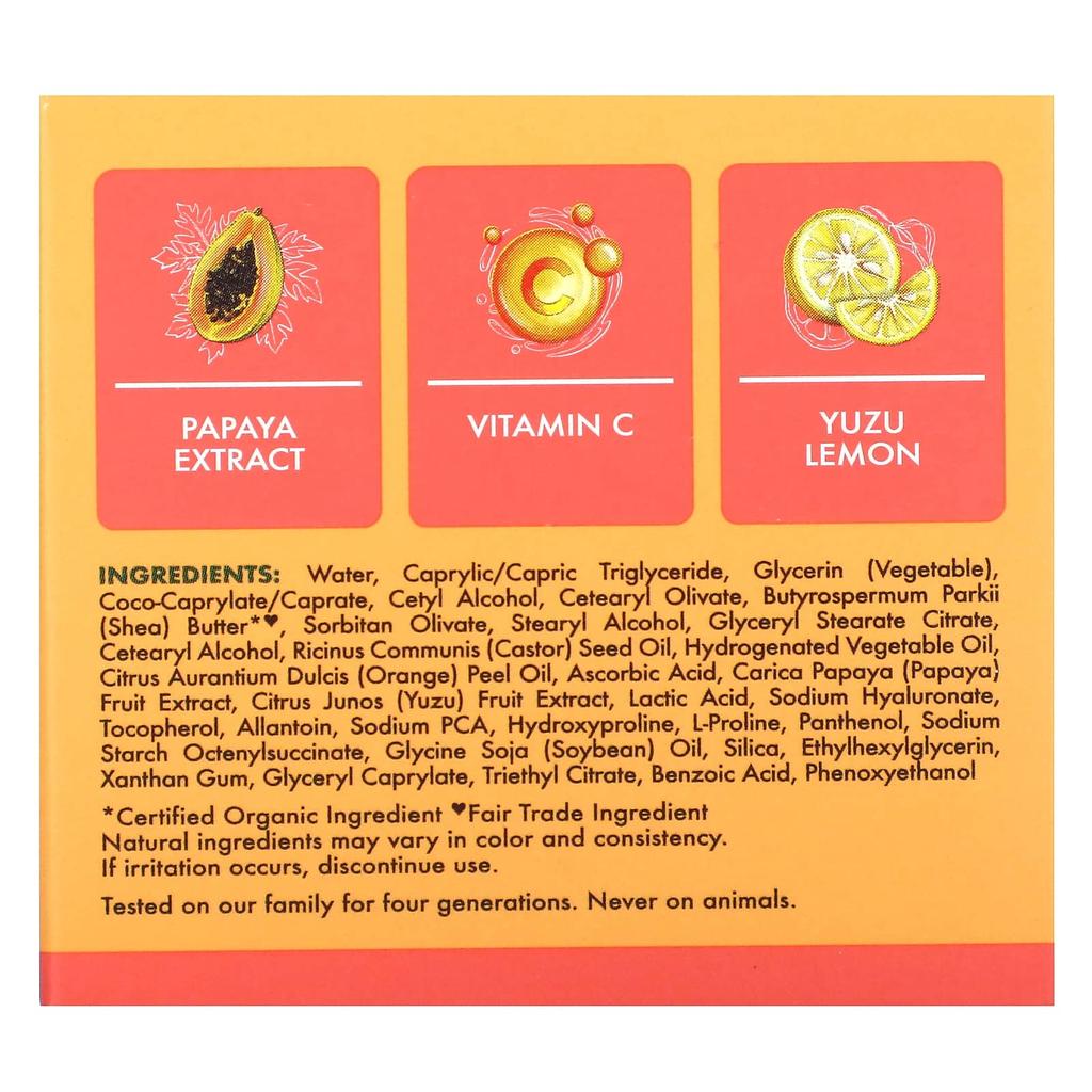 Brighter Days Ahead Night Cream, Papaya & Vitamin C, Yuzu Lemon, 57G(2Oz)