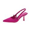 Fashion Women Sandals New Fashion Summer High Heels Closed Toe Single Sandals Thin Mid-heeled Fashion Hollow Pointed Toe Women Sandals
