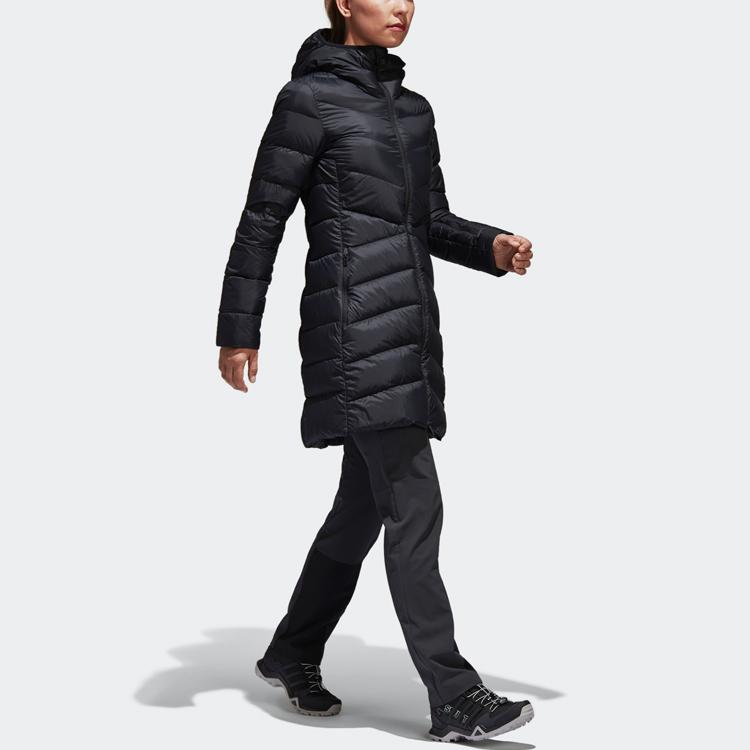 Adidas Nuvic Parka Warm Hooded Down Jacket Women Outerwear Black BS0985