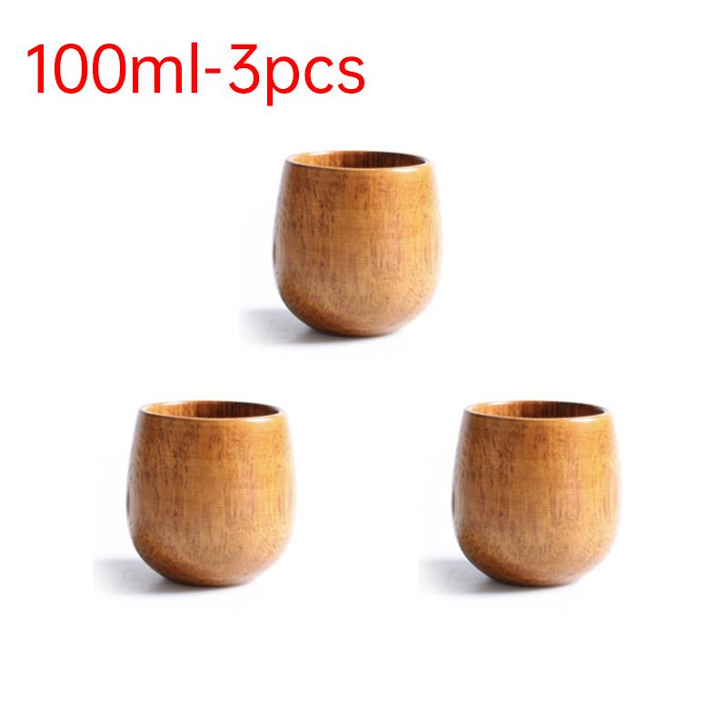 100 ml Dřevěný šálek s velkým břichem Kreativní vzor Dřevěné masivní dřevěné ručně vyřezávané šálky na čaj proti opaření Jednoduché voňavé originální nádobí
