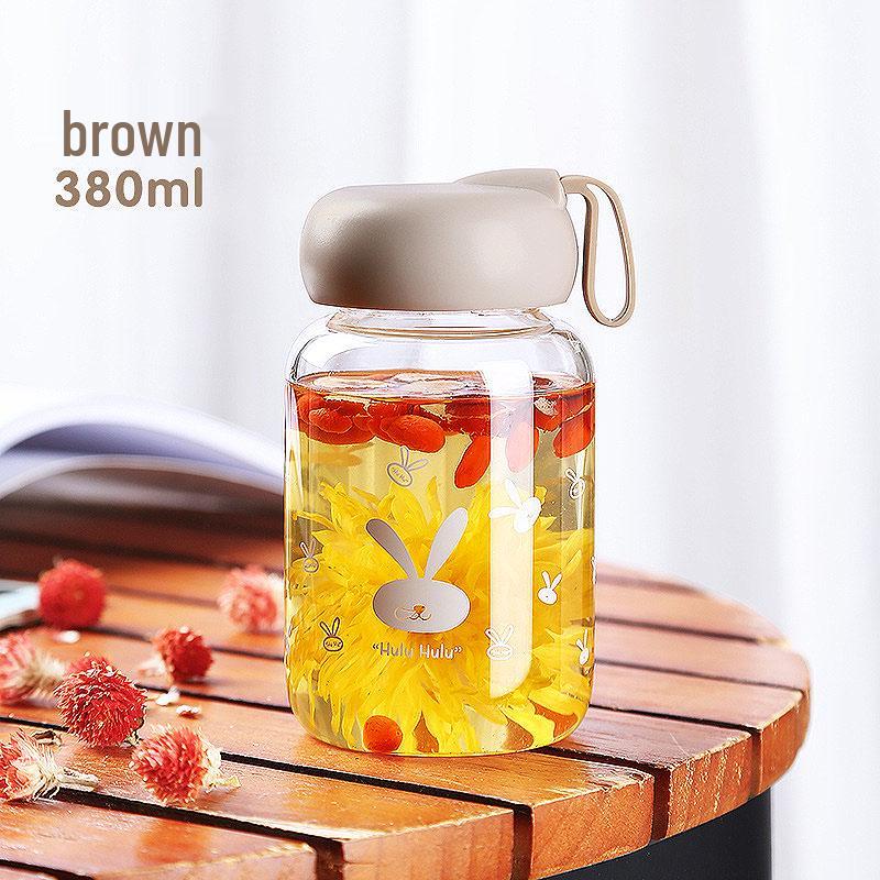 Heat-Resistant Borosilicate Glass Cup for Women - Cute, Portable, Transparent, Small Tea Brewing Cup