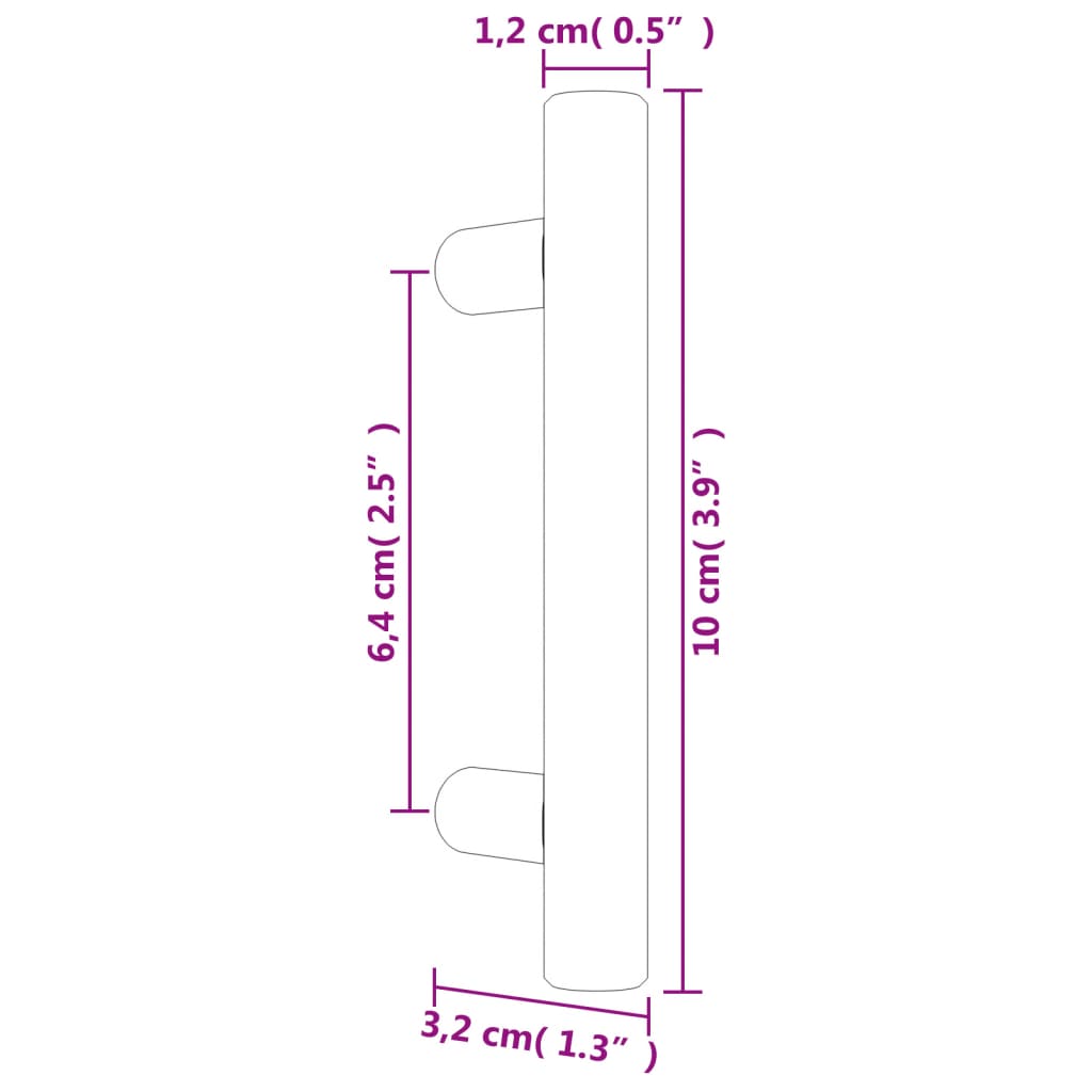 Furniture Handles 20 Pcs Gold 64 Mm Stainless Steel