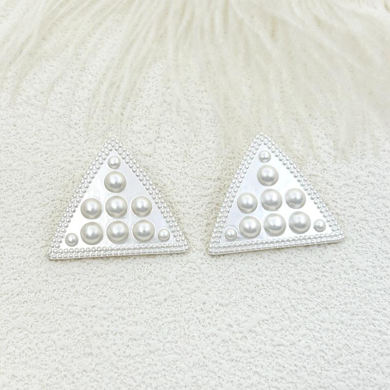 French Retro Design Temperament Fashion High Sense Stud Earrings серебро белый