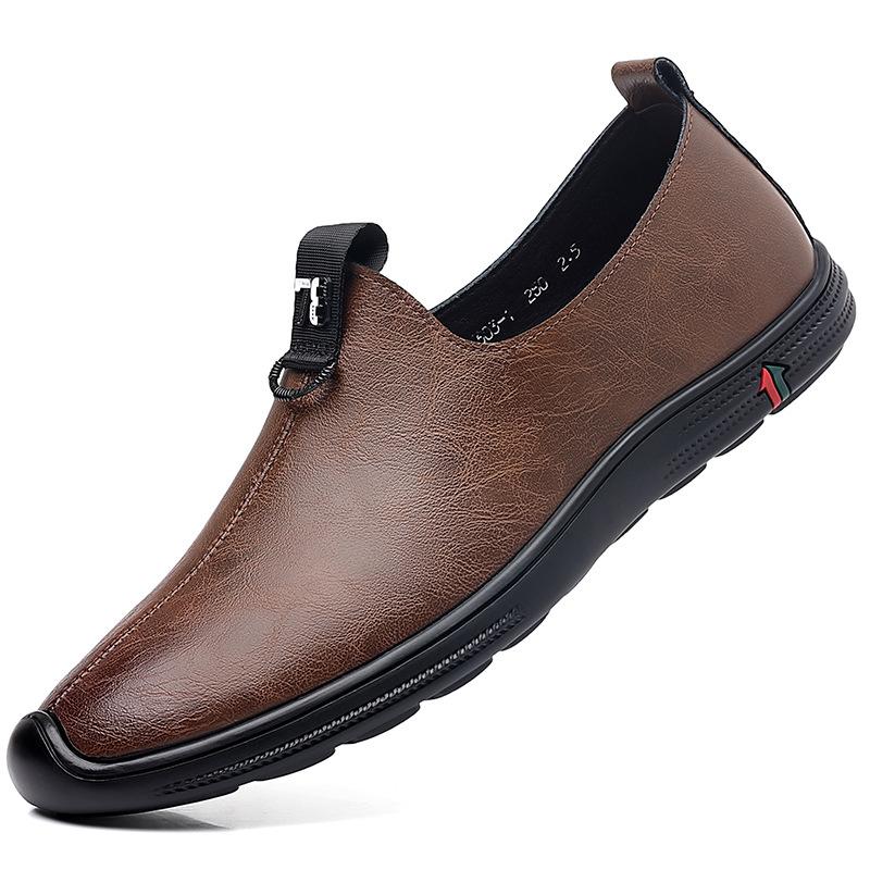 

Мужские весенне-осенние закрытые повседневные туфли на мягкой подошве и с мягким верхом, легкие туфли-слипоны для папы, туфли Doudou для мужчин 44 коричневый