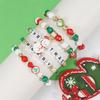 5Pcs Snowman Christmas Bracelet Multi-Layer Stacking Rope Chain Bangle Beaded Bracelet  Gifts
