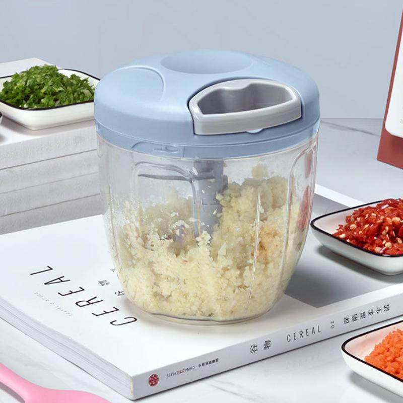 Multifunktions-Knoblauchmühle, 900 ml, manueller Knoblauchstampfer, Lebensmittel- und Gemüseschneider, Fleischwölfe, Küchenhelfer