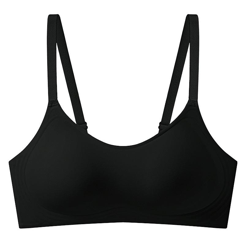 

Fixed Cup Seamless Bra, Jelly Glue Smooth Anti-slip Strapless Push Up Adjustable Bandeau Bra M