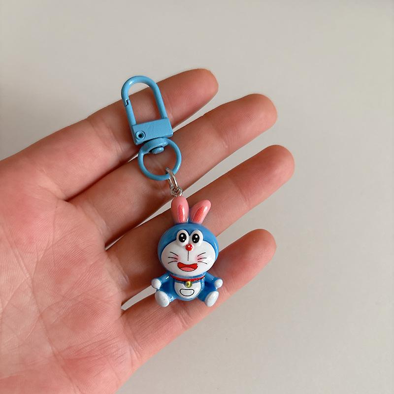 Cartoon Anime Doraemon Keychain Cute Doll Cosplay Car Key Ring Backpack Kawaii Ornaments Jewelry Toy Kids Birthday Gifts