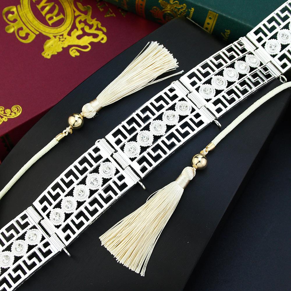Elegent Tassels Rope Belt for Women Wedding Dress Crystal Waist Chain Belt Bride Jewelry