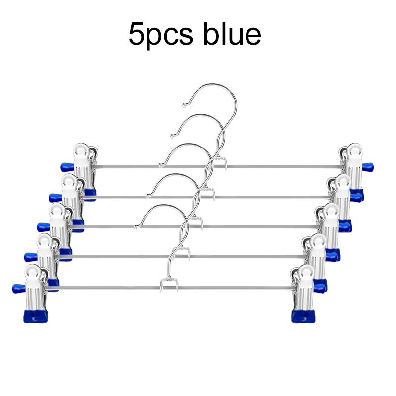 5/10pcs Metal Pants Racks Black/Blue Wind Proof Clothes Drying Trousers Wardrobe Clip Anti-slip Multi-purpose Skirt Racks TMZ