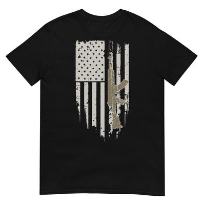 USA Flag Guns Weapons Rifles 2A Amendment T-Shirt