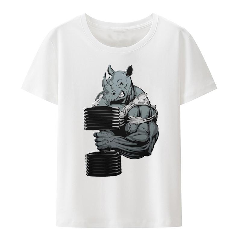 

Оригинальный Ретро Дизайн Мышцы Зверя Толстый Принт из Жести Футболка для Тренажерного Зала Одежда для Тяжелой Атлетики Носорог Топы Рубашки для Мужчин 4XL