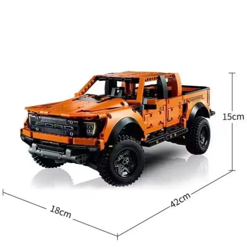 New 1300+PCS Educational Building Blocks F-150 Pickup Truck Racing MOC Technology Building Blocks Model Car Brick Toys Kids Gift