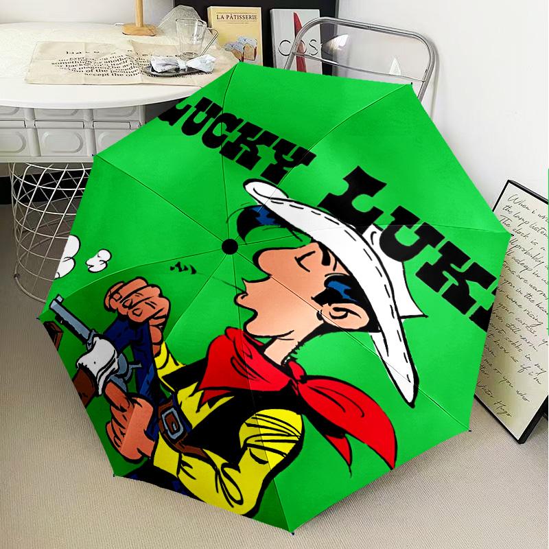Luke Wild West Umbrella Folding umbrella, automatic umbrella 8-Frame for Travel, camping Use Gift for Halloween Christmas