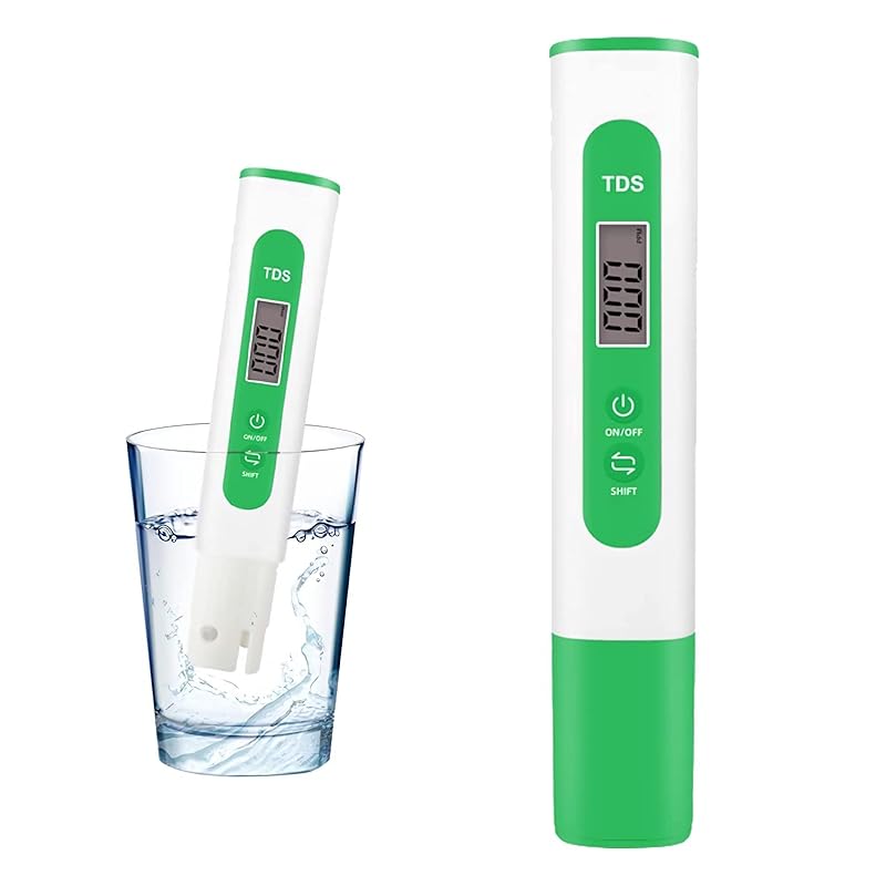 TDS Meter Digital Water Quality Tester for RO-RODI System Drinking Water, Aquariums, Hydroponics, 0-9990 ppm Measuring Range, 1 ppm Increments, 2%