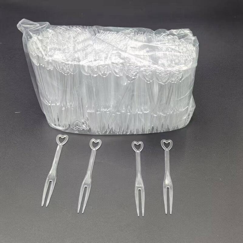 Transparent Plastic Fruit & Dessert Fork