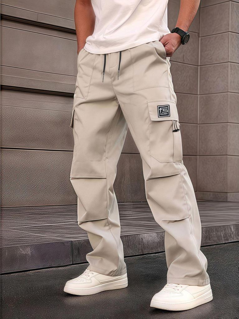 European Size Men's Multi-Pocket Straight Leg Casual Work Pants for Spring & Autumn