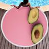 Tropical Fruit Avocado Round Beach Towel Microfiber Boho Round Hawaiian Beach Blanket Sand Proof Circle Swim Towel with Tassels