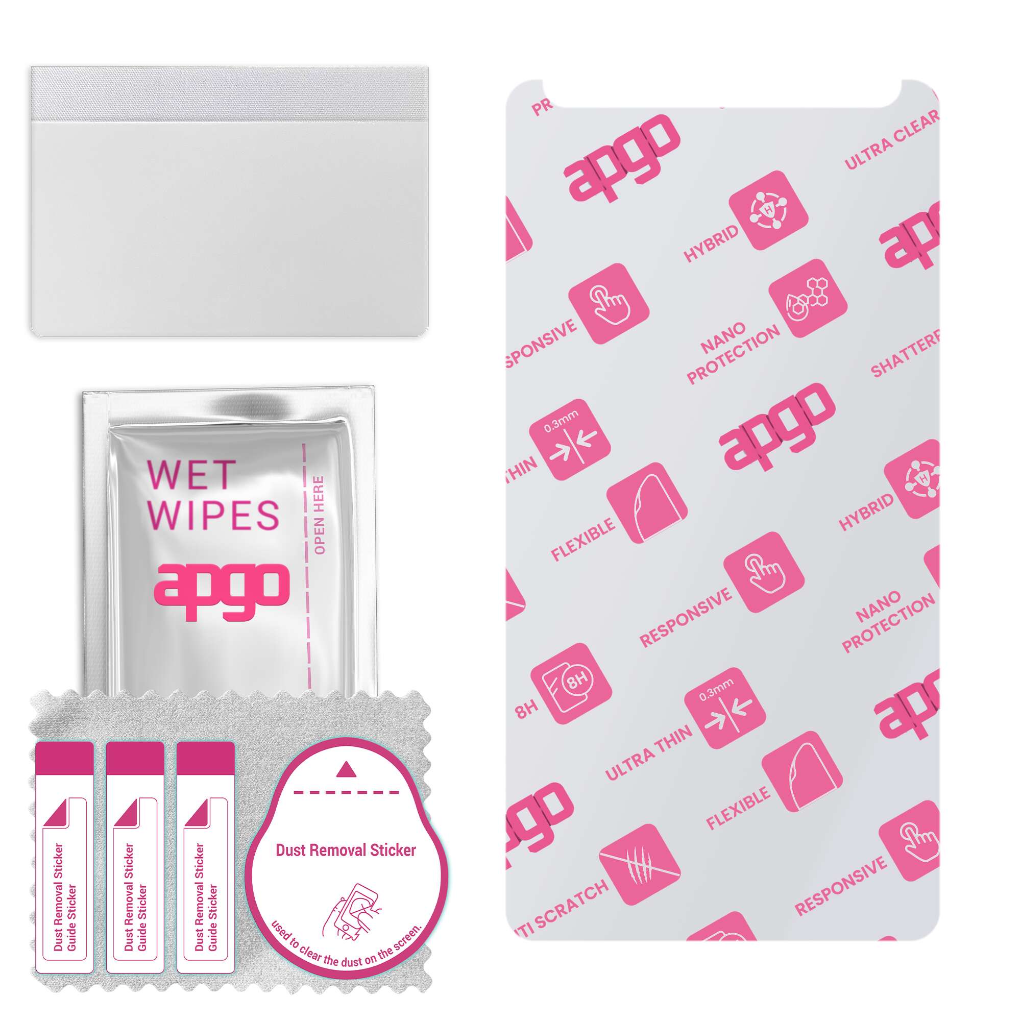 

apgo Ultra-Clear Hybrid protective glass compatible with Huawei Mate 8, flexible nano glass, great replacement for tempered glass, scratch-resistant,