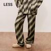 LESS 2O7E12830 Silk Straight-Leg Casual Pants