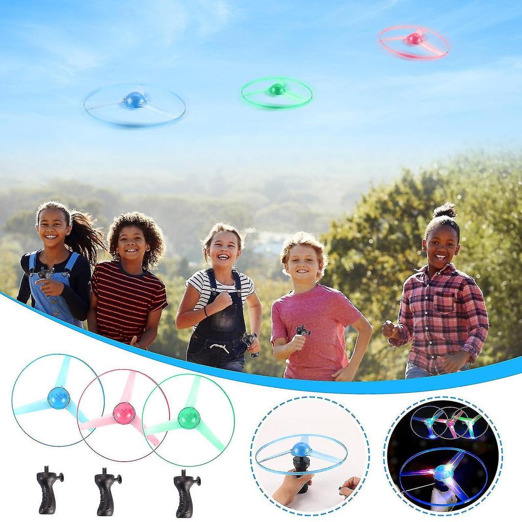 Drone Clearance Illuminated Flying Saucer Cable Ufo Flying Disk 3 Lights Children Luminous Toy