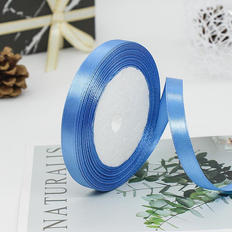 Factory Wholesale 1.5 Inches Single Sided Pastel Satin Ribbon Decorative Polyester Fabric Solid Logo Hair Gift Decoration
