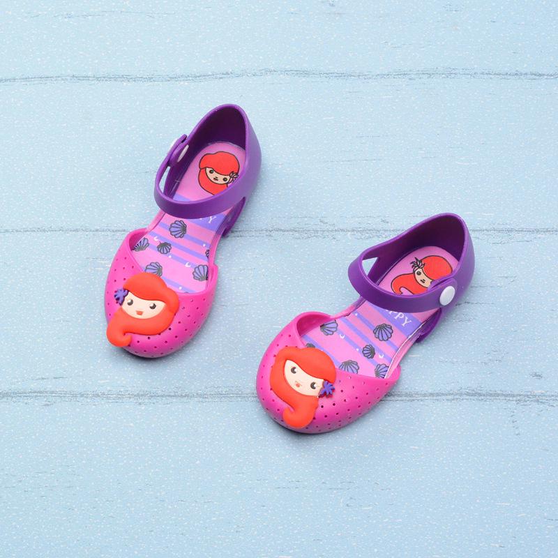 2025 Summer Princess Cartoon Closed-Toe Beach Sandals for Baby Girls Size 25 (14.5 cm)