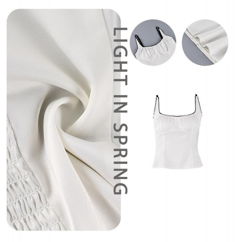 Spring And Summer New Stylish Top For Women, Basic Solid Color Slim-Fit Camisole Girls Sling Tops