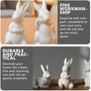 Happyyami Garden Bunny Figurines Landscape Bunnies Decoration 3Pcs Ceramic Bunny Rabbit Figurine Easter White Bunny Figurines Mini Tabletop Rabbit
