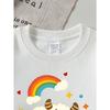 Girls Soft Crewneck SweatshirtCute Cartoon Bull Rainbow Print Design with Cute Creative Print, Casual All-Match for Fall Winter, Ideal Holiday Present
