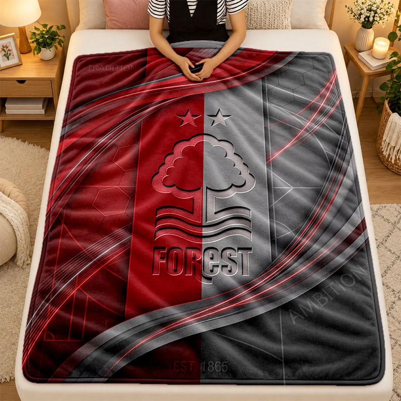 Flannel BlanketNottingham Forest Football Warm Soft Throw Blanket for Indoor Sofa Bed Living Room Use