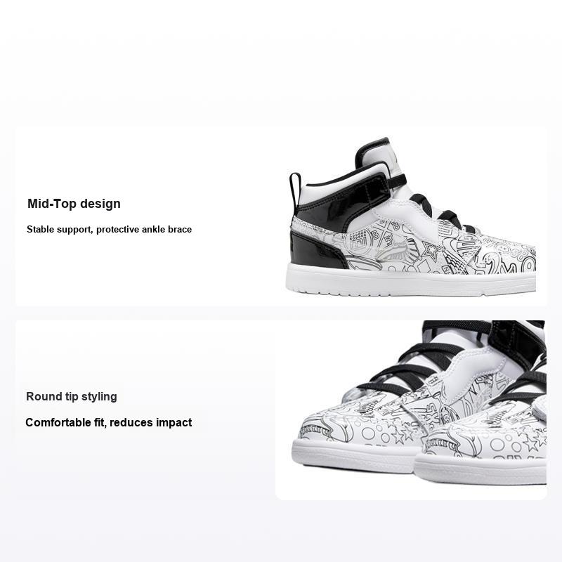 Детские кроссовки Air Jordan 1 Mid ALT SE PS DIY Белый Черный Volt DH9683-100 31