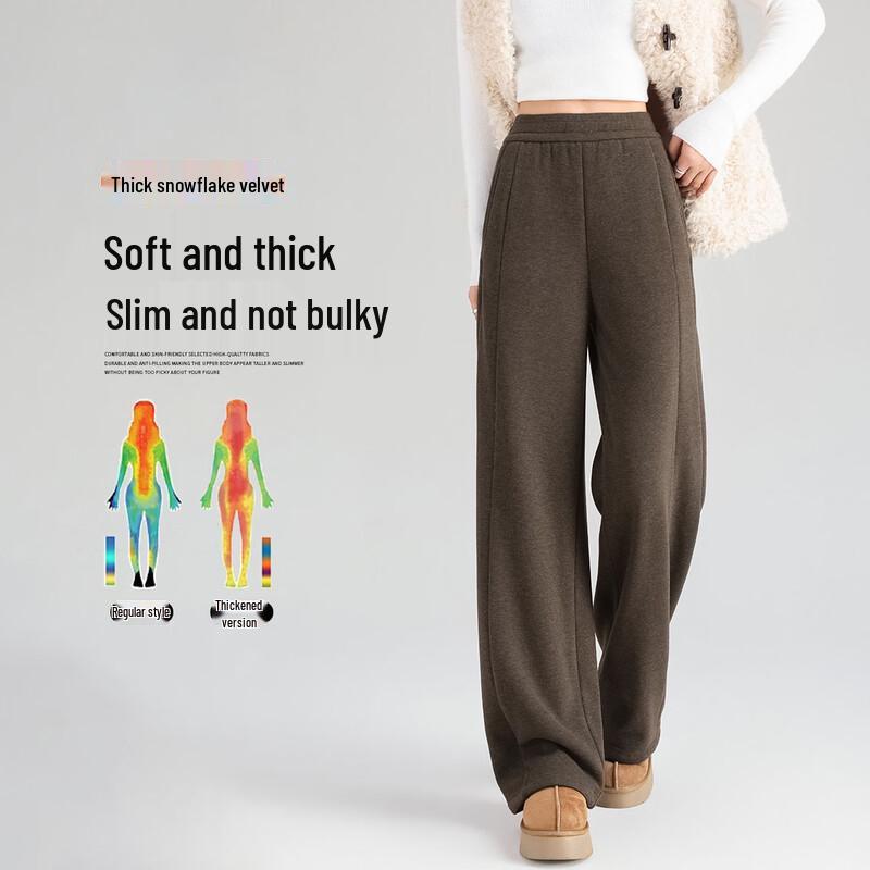 Women's Fleece Lined Wide-Leg Casual Pants