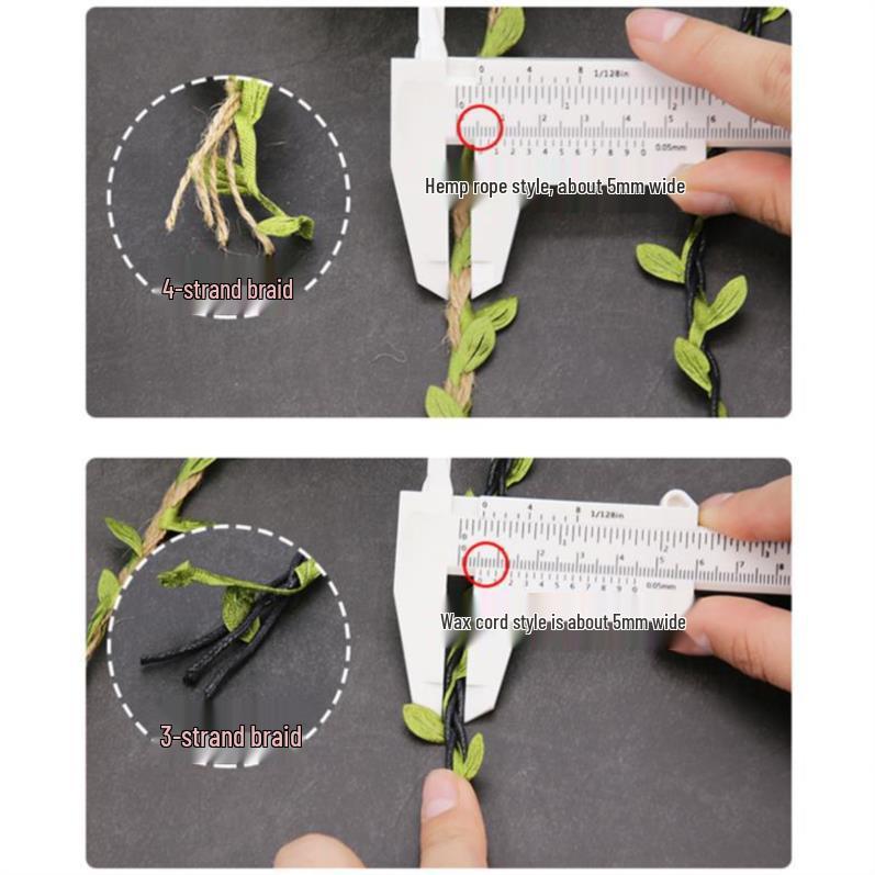 Forest Style Hemp Rope Vine with Green Leaves - Eco-Friendly DIY Kindergarten Decorations