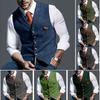 Men's Casual Plaid Vest European And American Style Slim Fit Polyester Fiber Spring And Autumn Season