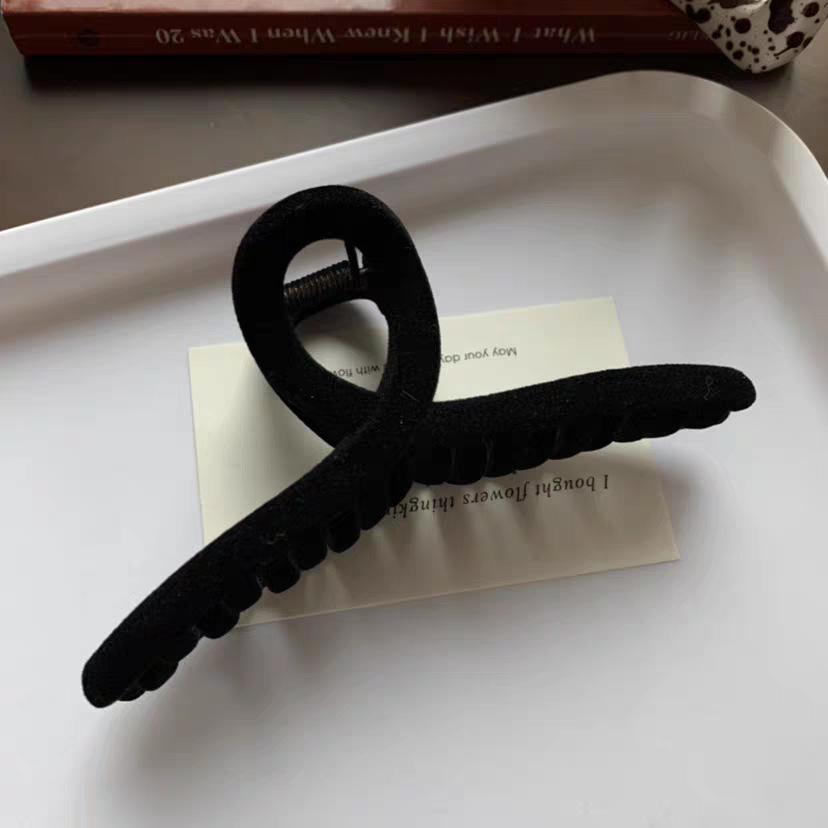 Premium Coffee-Colored Frosted Hairpin - Large All-Match Shark Clip for Elegant Hairstyles