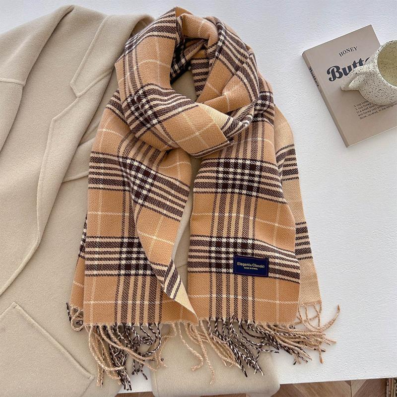 Autumn and winter new versatile scarf women's thickened woven thick beard fringed warm scarf imitation cashmere shawl