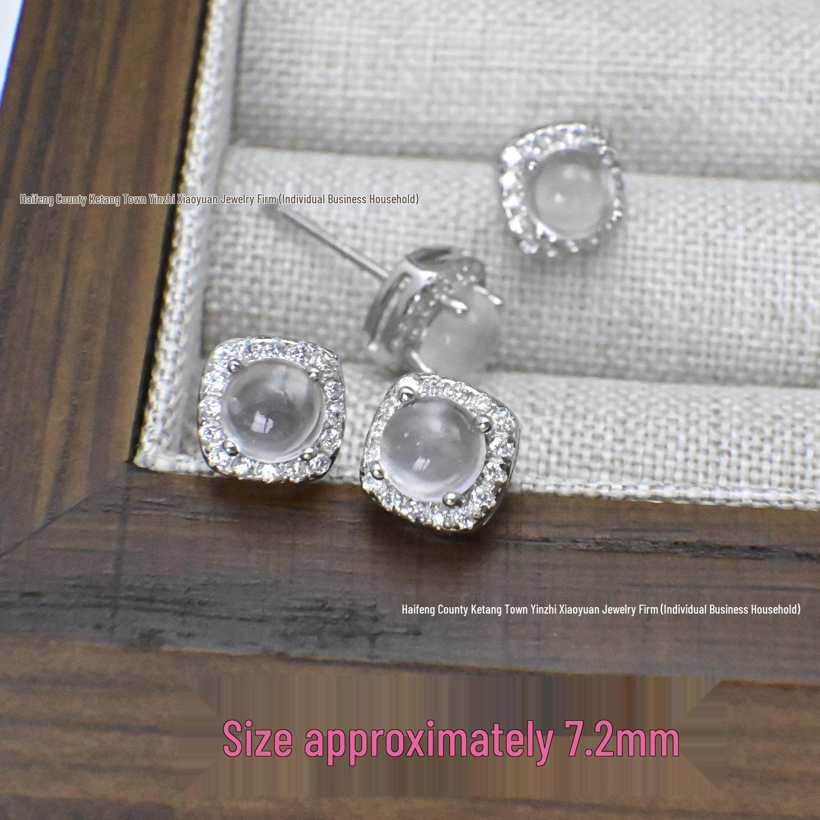 S925 Silver Natural Jade Star Stud Earrings - High-End and Elegant Design.