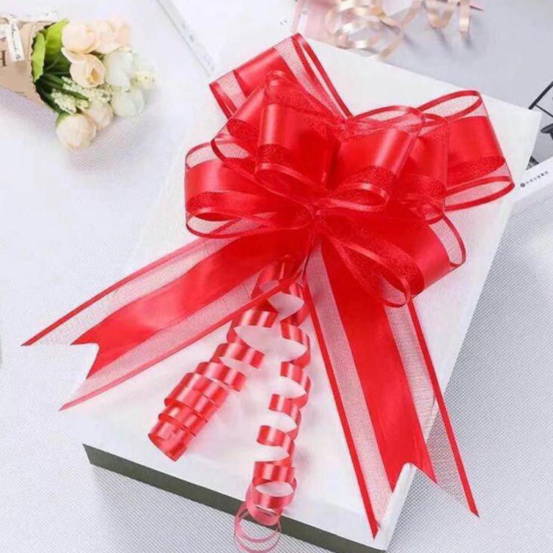 10Pcs Flower Car Gifts Wedding Pull Bow Ribbons Wrap Packing Valentines Day Birthday Events Party Supplies Valentine