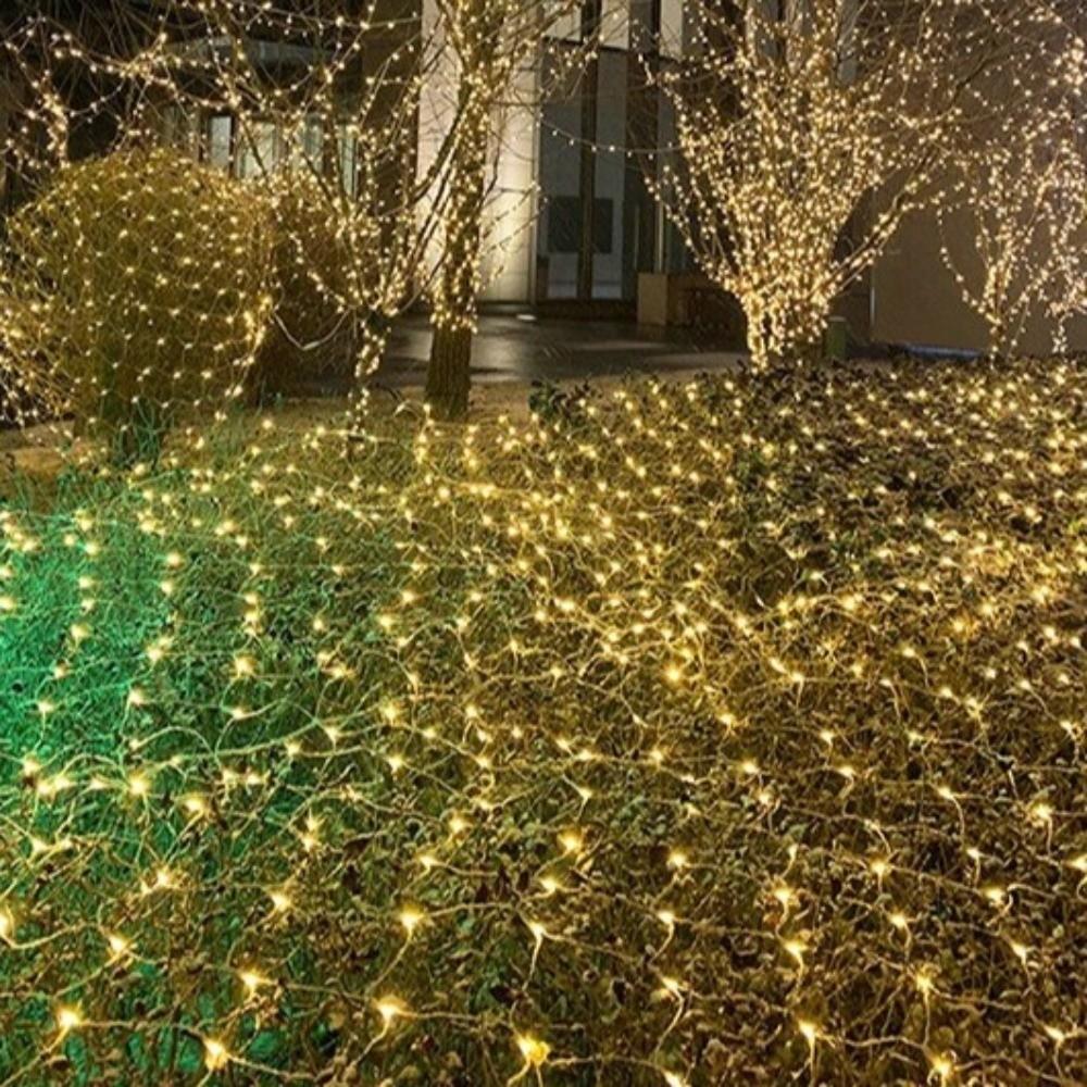 EU Plug LED Net Mesh String Light Waterproof 1.5x1.5M Fairy Light Garland 3mx2m 3 Color Christmas Net Lights Wedding Party