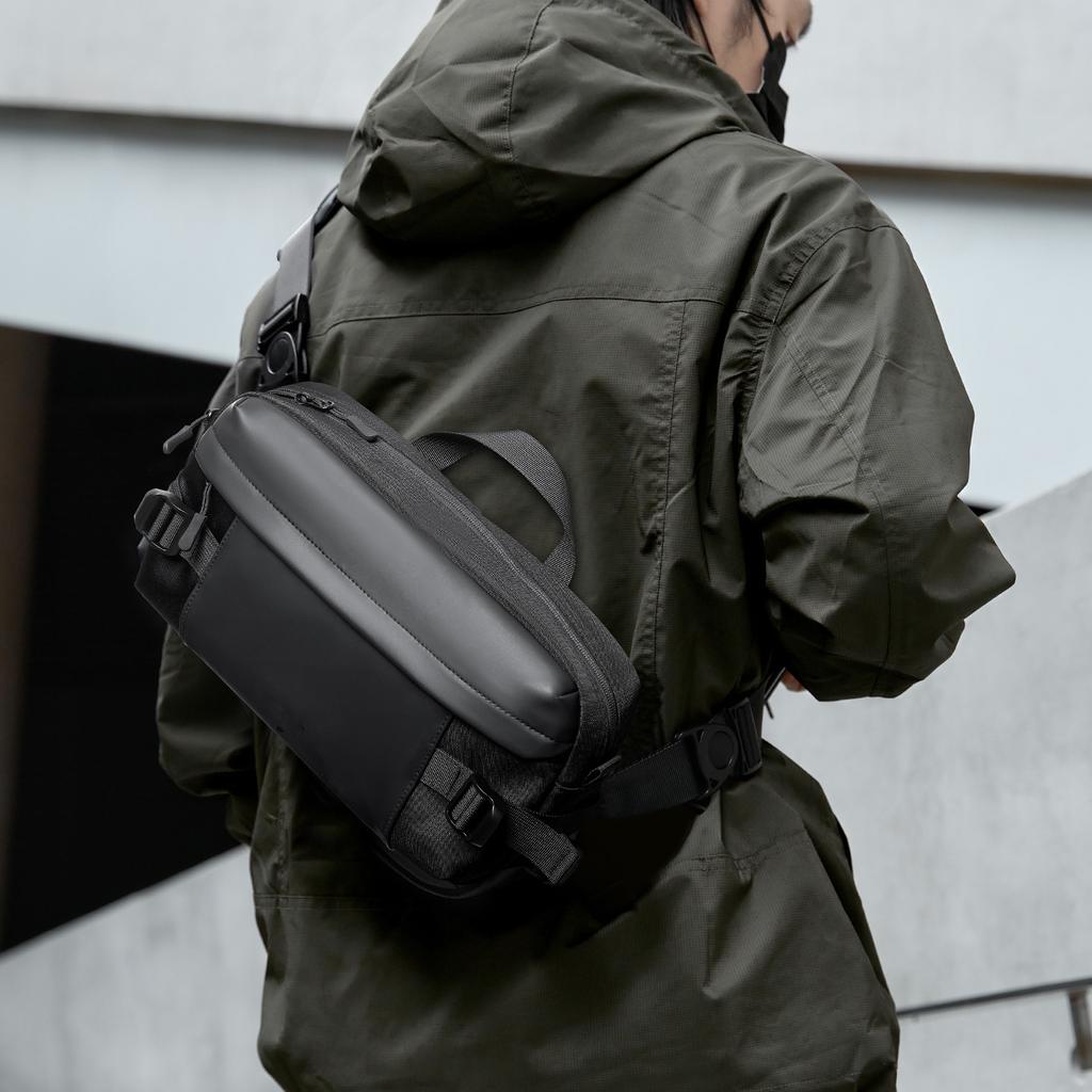 Herren-Umhängetasche, vielseitig, großes Fassungsvermögen, multifunktional, lässige Brusttasche, Hüfttasche, leicht, für Sport, Radfahren, eine Schulter