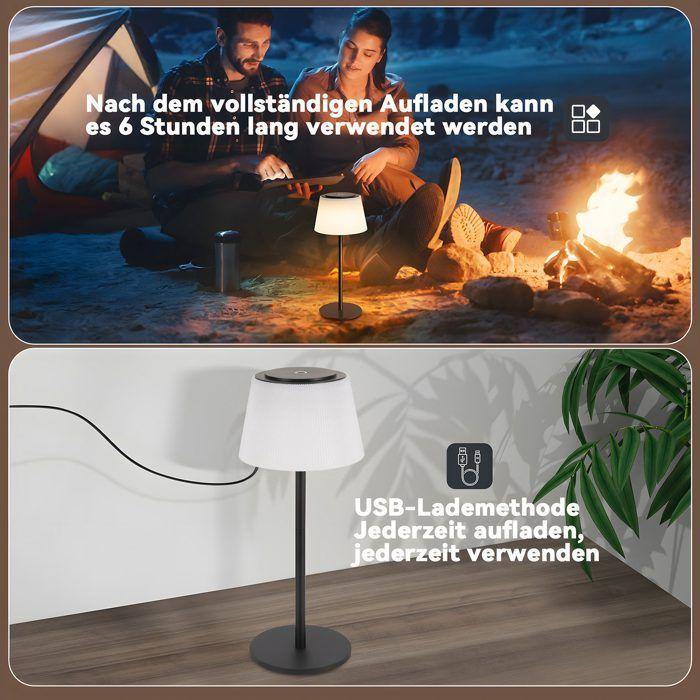 Lampe de table sans fil - NETTLIFE - Lampe tactile LED - Batterie rechargeable USB - Intensité variable - Noir