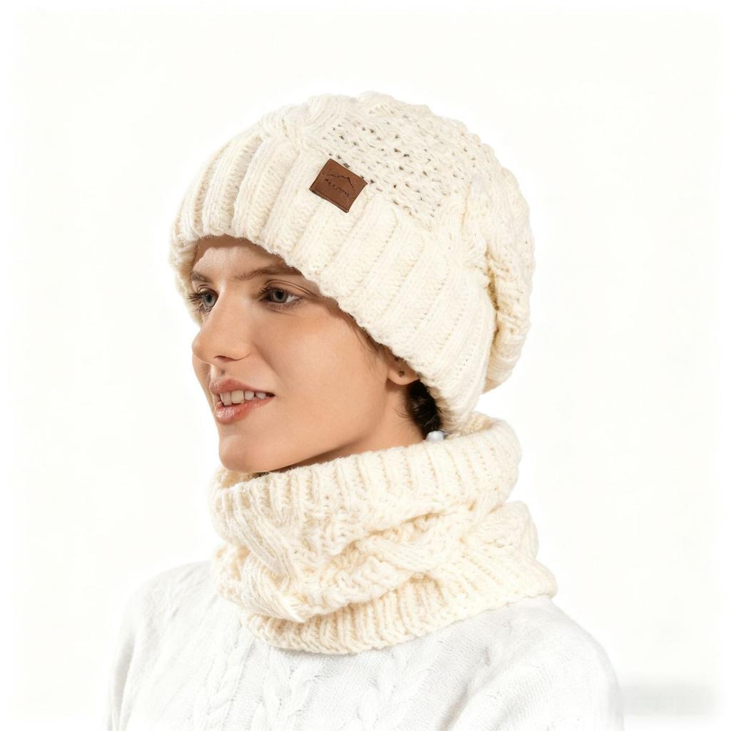 Warm And Cold-proof Knitted Hat With Ear Flaps And Woolen Cap