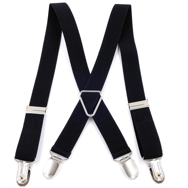 Suspenders for Men Wide X Back With 4 Strong Hooks 2.5cm Women's Pants with Adjustable Elastic Trouser Braces Straps grey