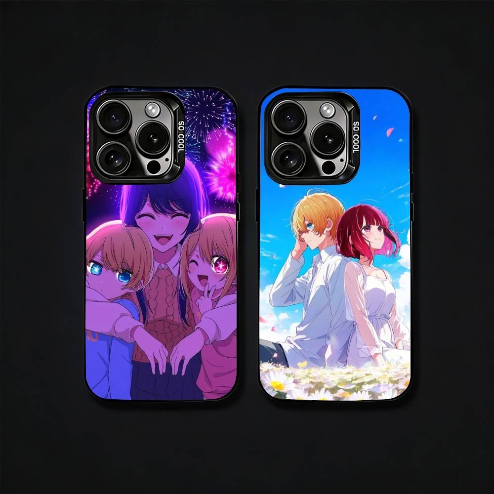 Anime O-Oshi No Ko Phone Case For iPhone17, 16,15,14,13,12 Pro Max Black Candy Matte Shockproof Cover
